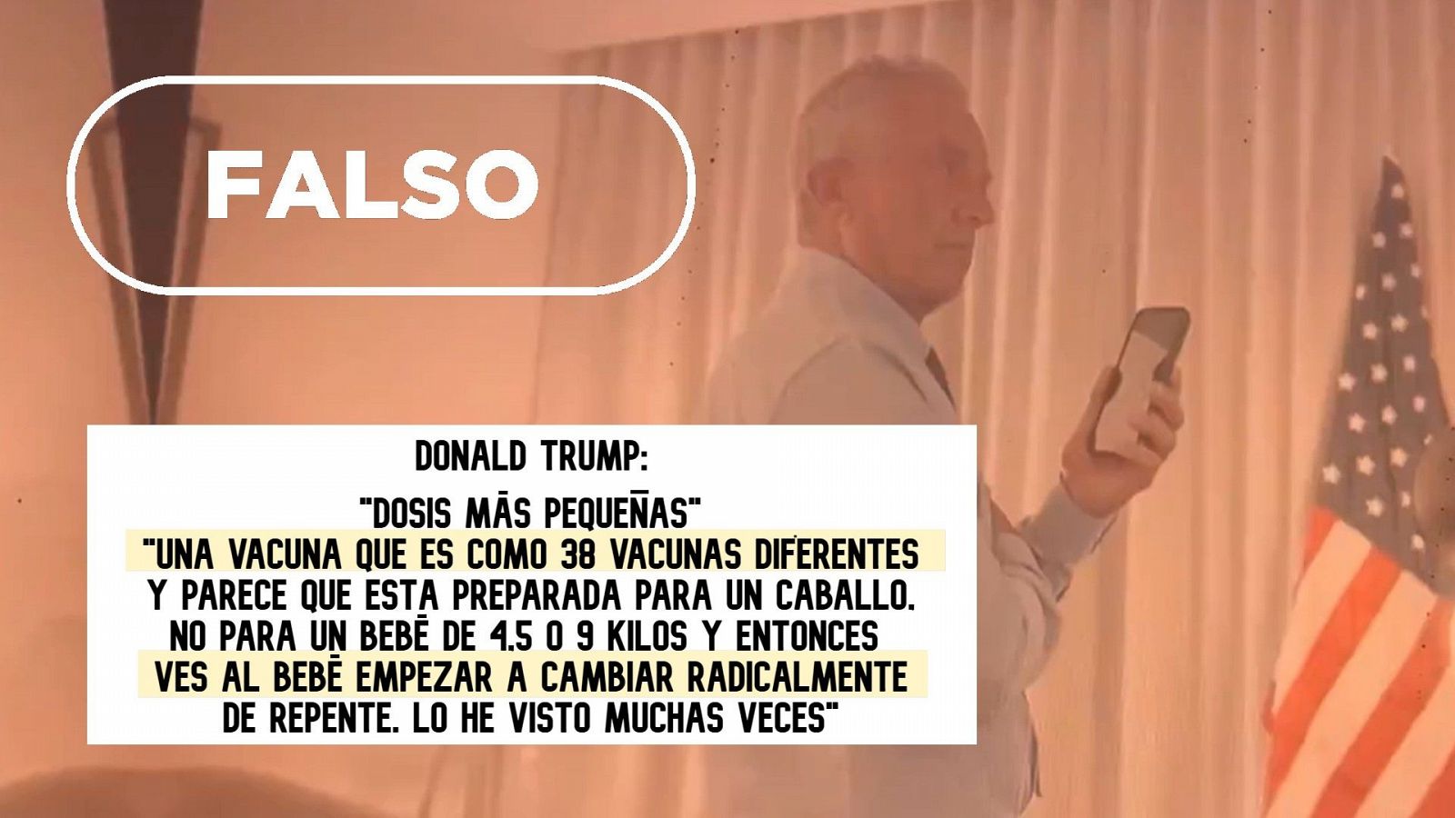 Los bebés no reciben el equivalente a 38 vacunas ni cambian radicalmente tras vacunarse como dice Trump