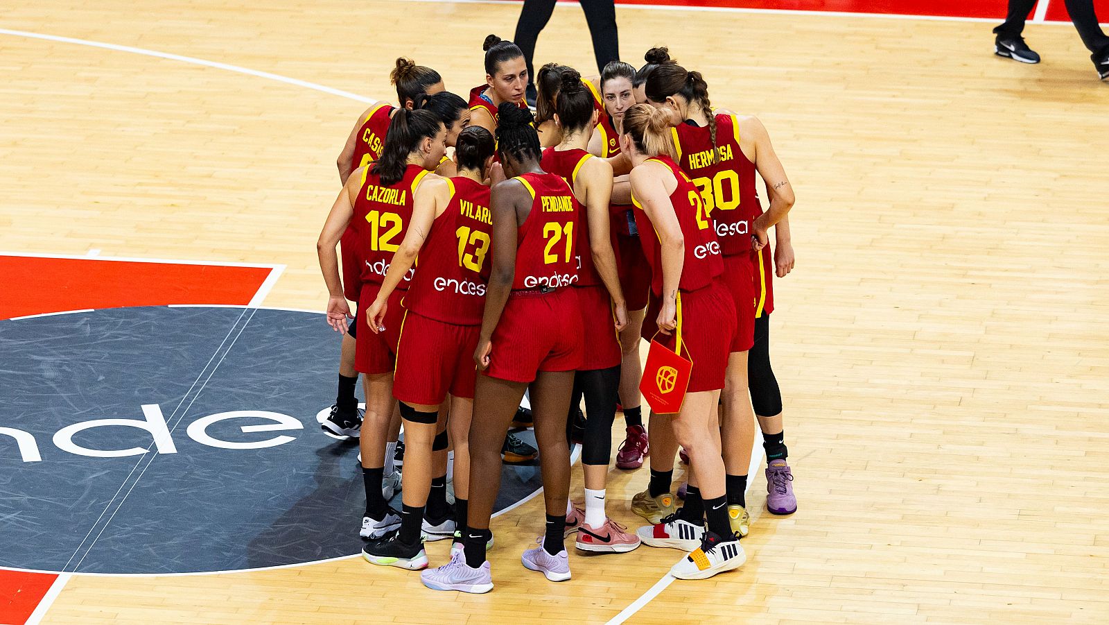 España durante un partido de preparación