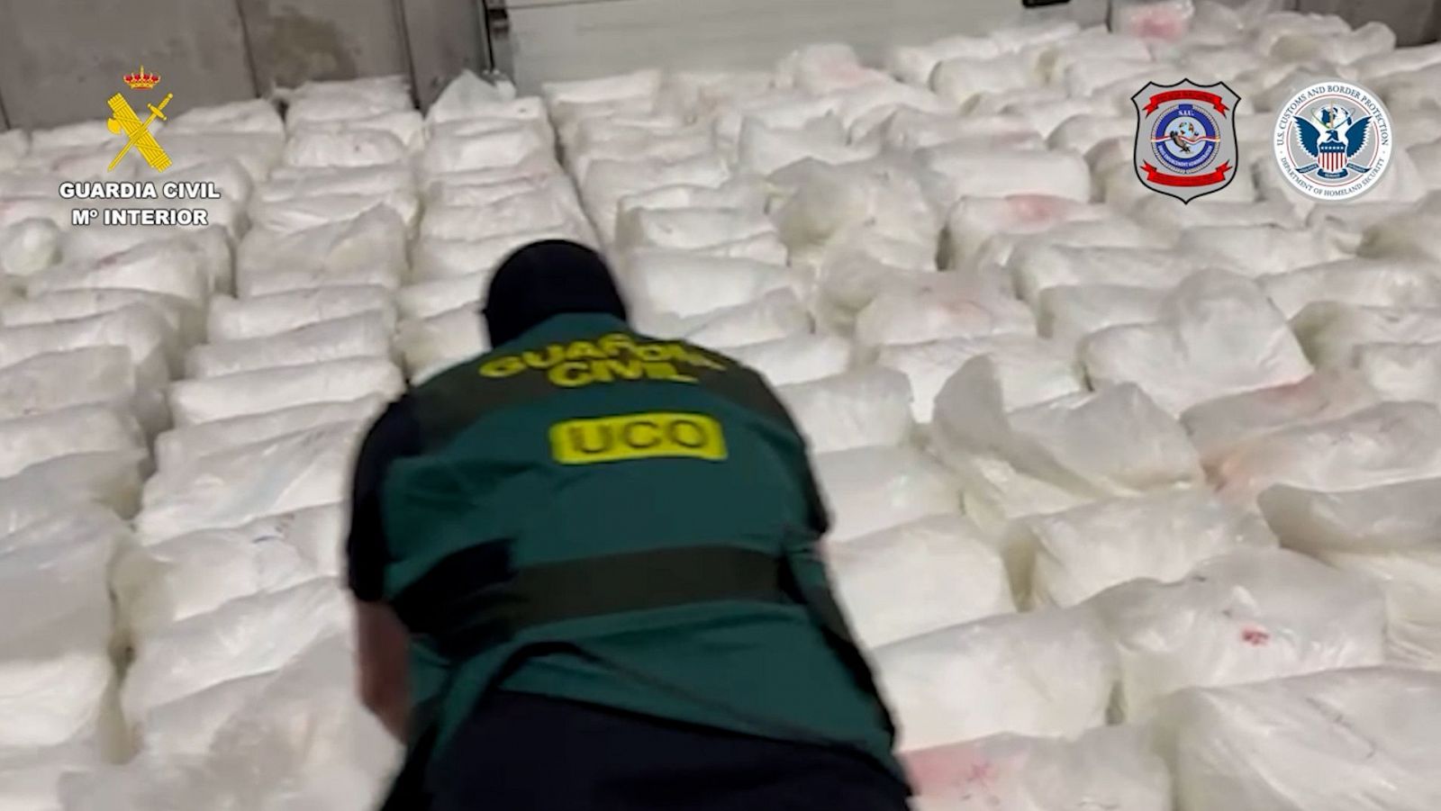 Incautadas en el Puerto de Barcelona más de cuatro toneladas de cocaína escondidas en sacos de arroz.