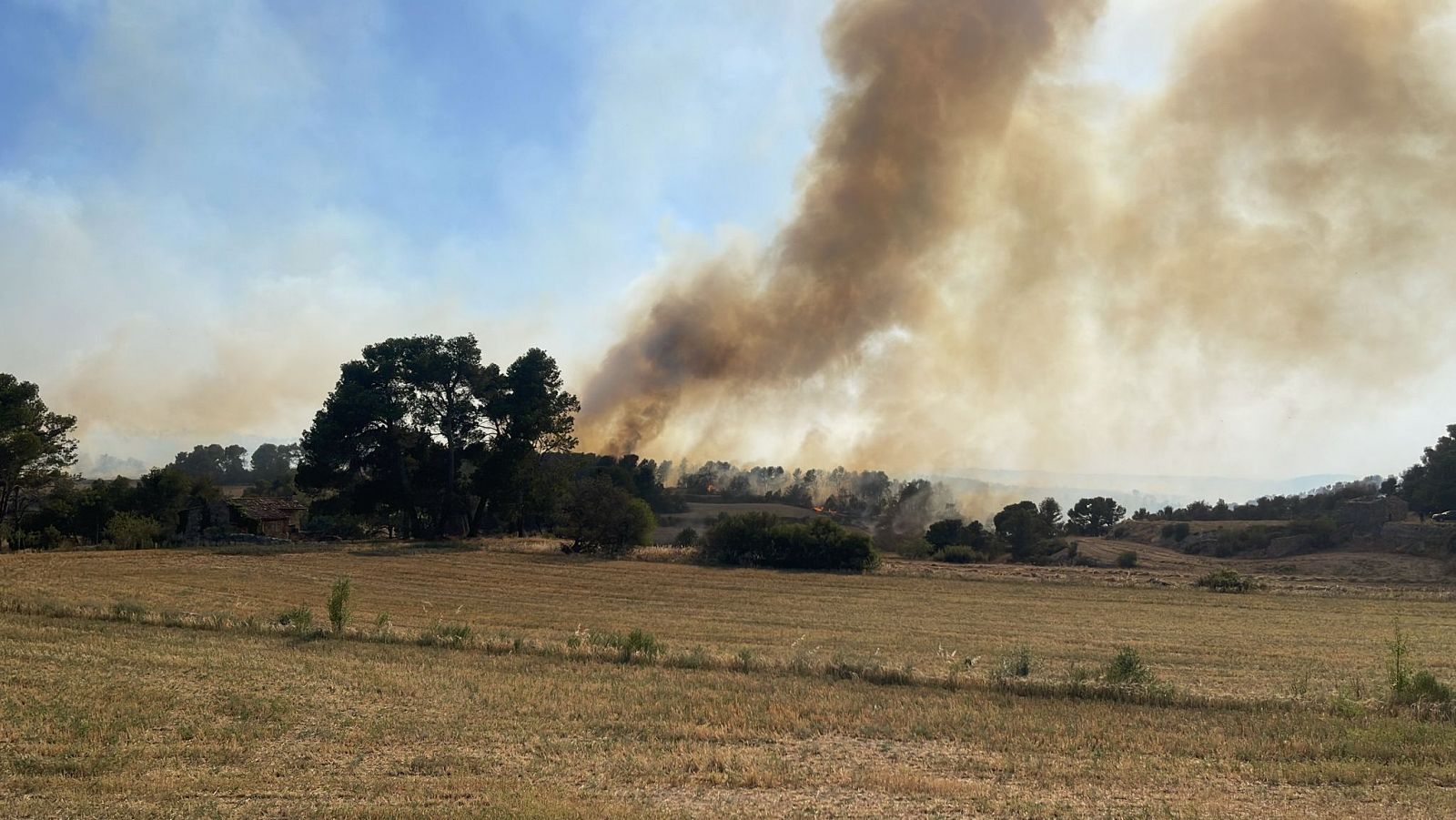 Imatge d'un dels punts de l'incendi a Ciutadilla