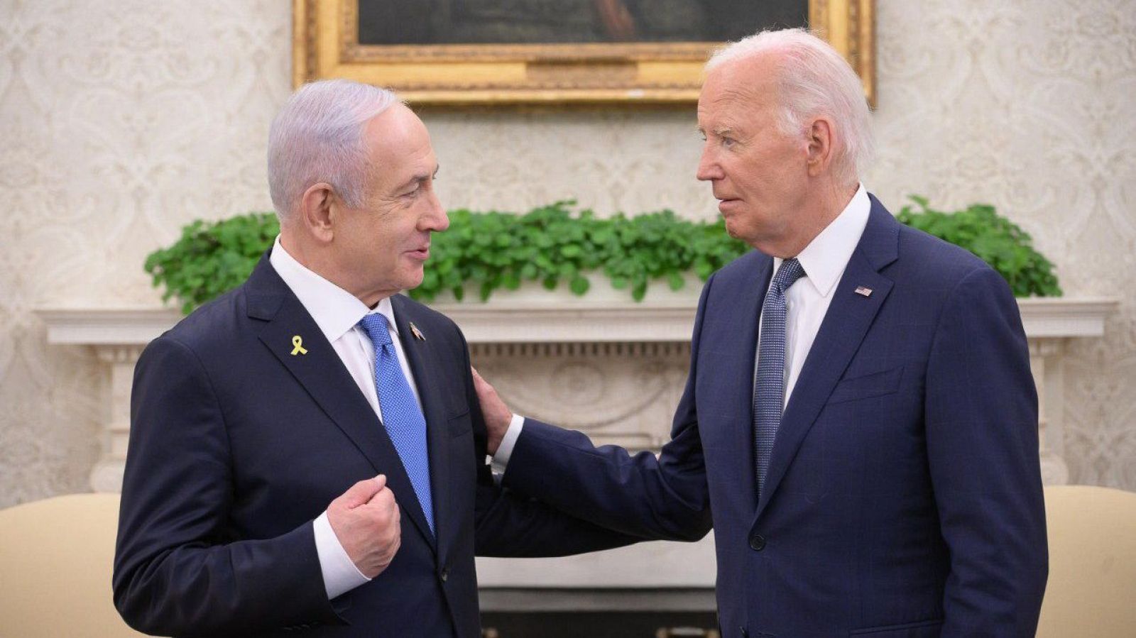 Imagen de archivo del presidente de Estados Unidos, Joe Biden, y el primer ministro israelí, Benjamin Netanyahu.