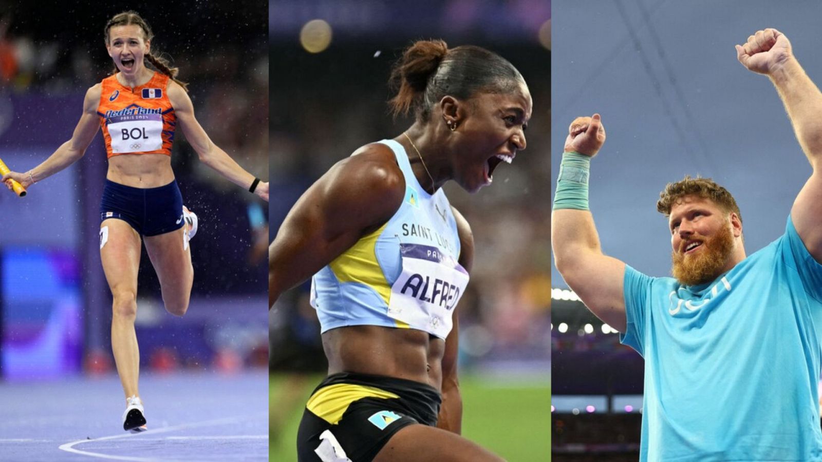 Julien Alfred, Femke Bol y Crouser, figuras destacadas y medallas de oro en la jornada vespertina de atletismo del 3 de agosto