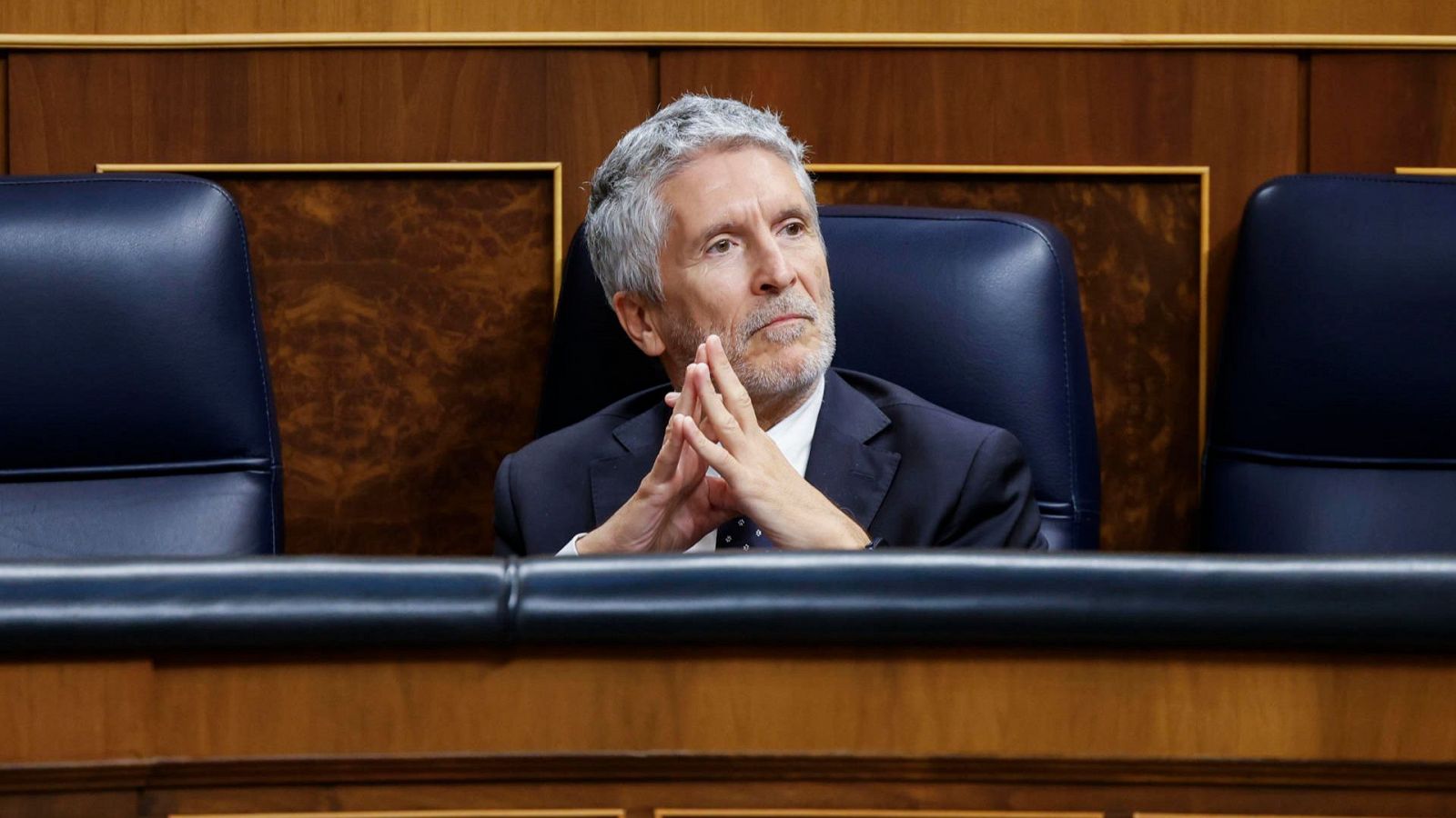 El ministro del Interior, Fernando Grande-Marlaska, durante una sesión de control en el Congreso