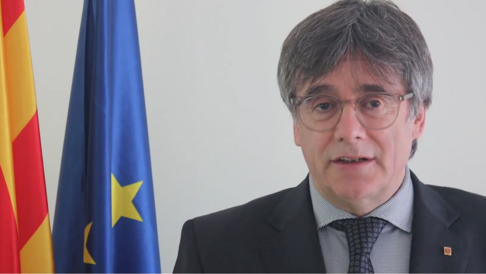 Imatge de Puigdemont estreta del vídeo on ha anunciat el seu retorn a Catalunya