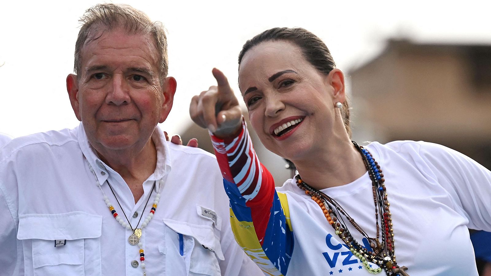 El candidato Edmundo González junto a la líder de la oposición María Corina Machado, en una imagen de archivo durante la campaña electoral