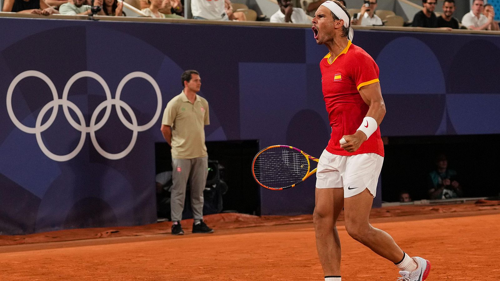 Rafa Nadal, en su último partido de dobles en París 2024