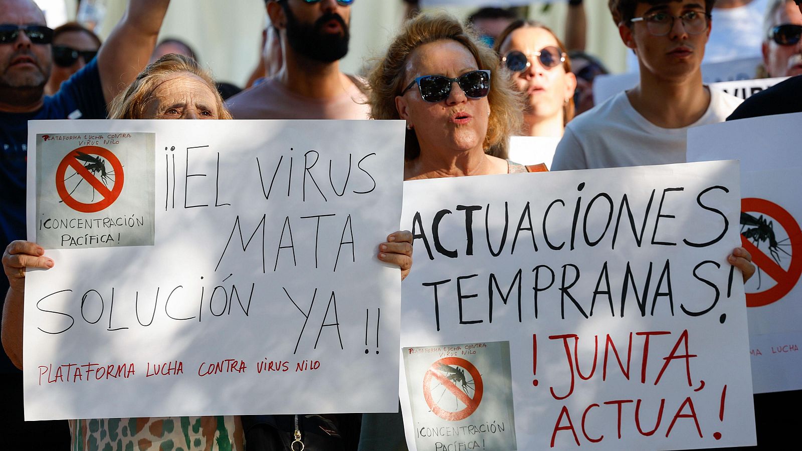 Concentración para pedir a la Junta de Andalucía que aumente el control sobre las poblaciones de mosquitos que pueden propagar el virus del Nilo