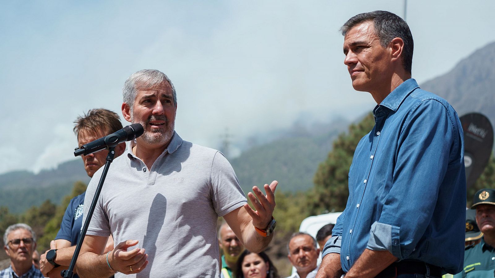 El presidente del Gobierno, Pedro Sánchez, junto a Fernando Clavijo en una imagen del año pasado