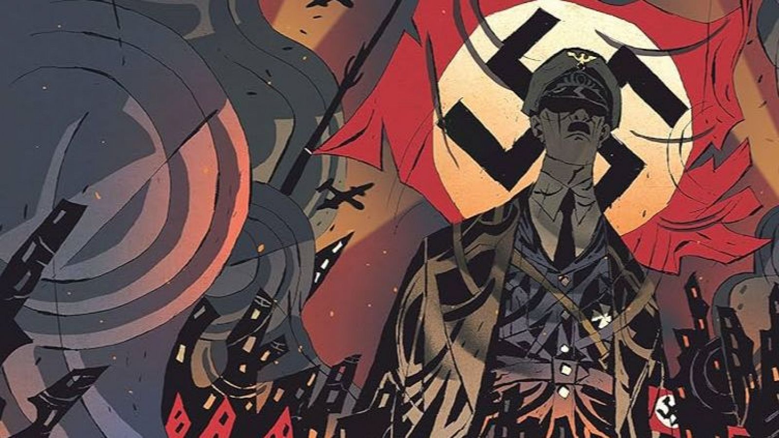 Detalle de una ilustración de 'Hitler ha muerto'