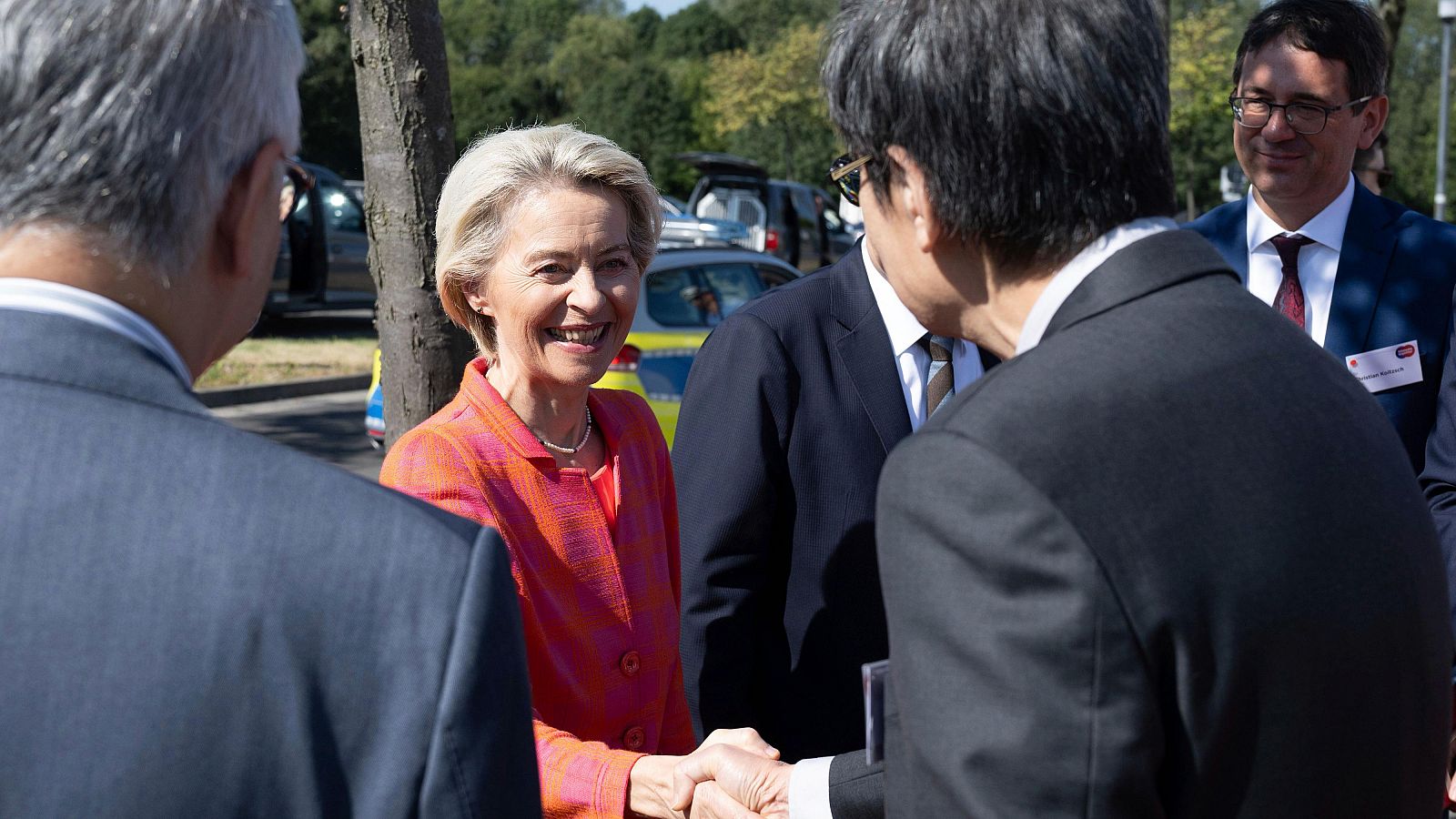 La presidenta de la Comisión Europea en una visita a Dresde, Alemania