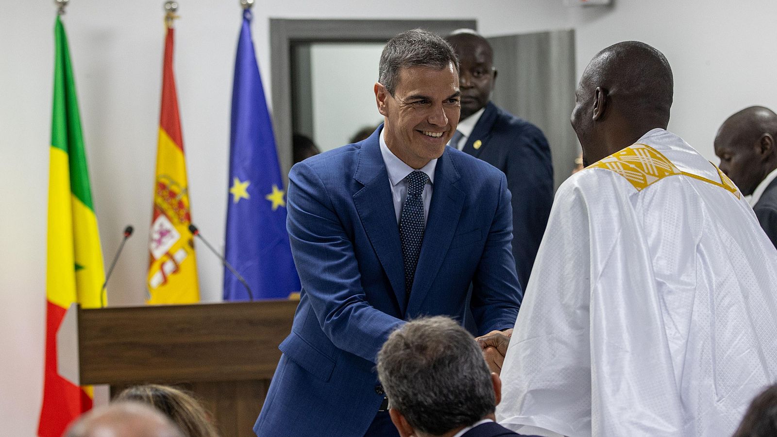 Pedro Sánchez, en el Instituto Cervantes de Dakar este miércoles