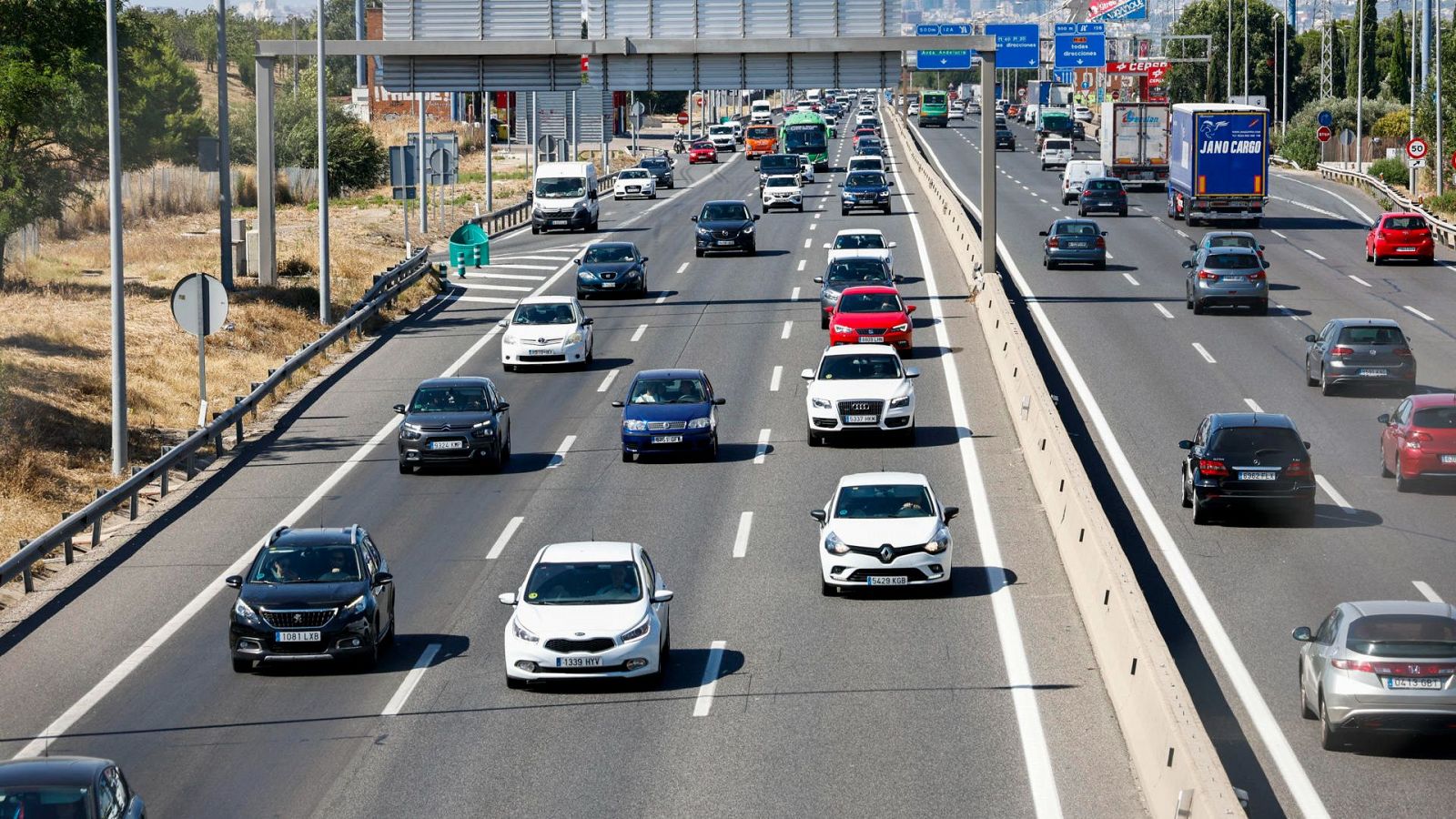 Operación salida este agosto, desplazamientos en sentido salida de Madrid