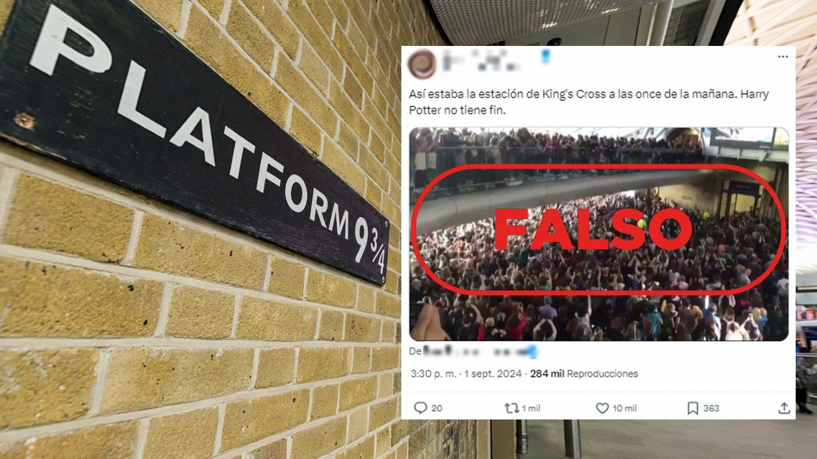 Andén 9 ¾: este vídeo de fans de Harry Potter en la estación King's Cross no es actual