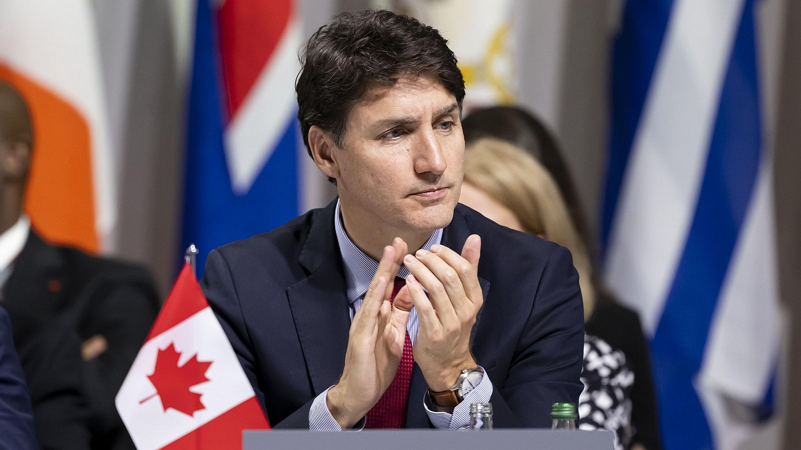 El primer ministro de Canadá, Justin Trudeau, durante la inauguración de la Cumbre sobre la Paz en Ucrania