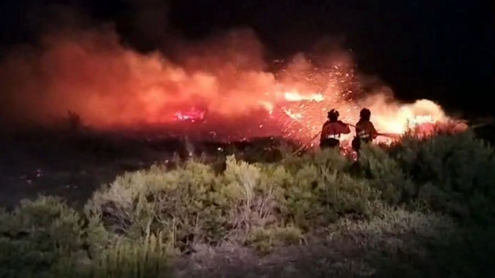 Numerosos medios combaten el incendio forestal declarado en Brañuelas (León)