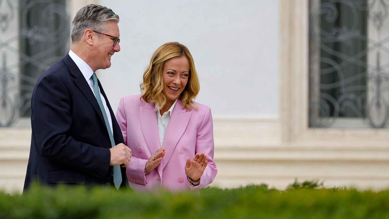 La primera ministra italiana, Giorgia Meloni, en una visita reciente a Roma de su homólogo británico, Keir Starmer