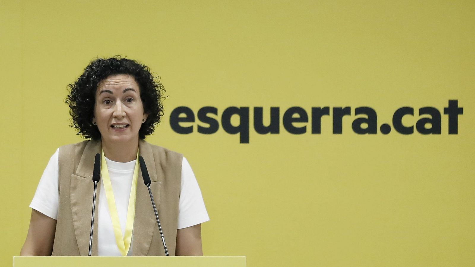 La secretària general d'ERC, Marta Rovira, intervé davant del Consell Nacional