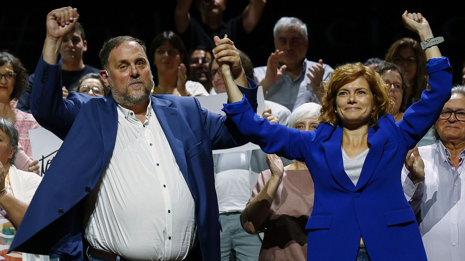 Elisenda Alamany i Oriol Junqueras a la presentació de la candidatura 'Militància Decidim' que aspira a liderar ERC