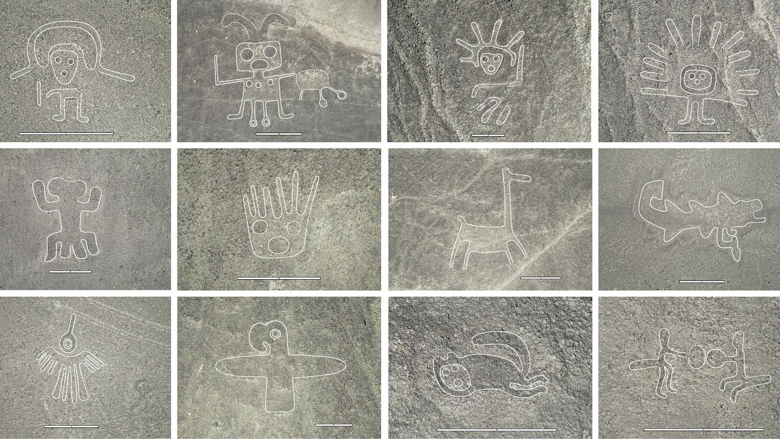 Geoglifos descubiertos a través de la inteligencia artificial en La Pampa de Nasca (Perú)