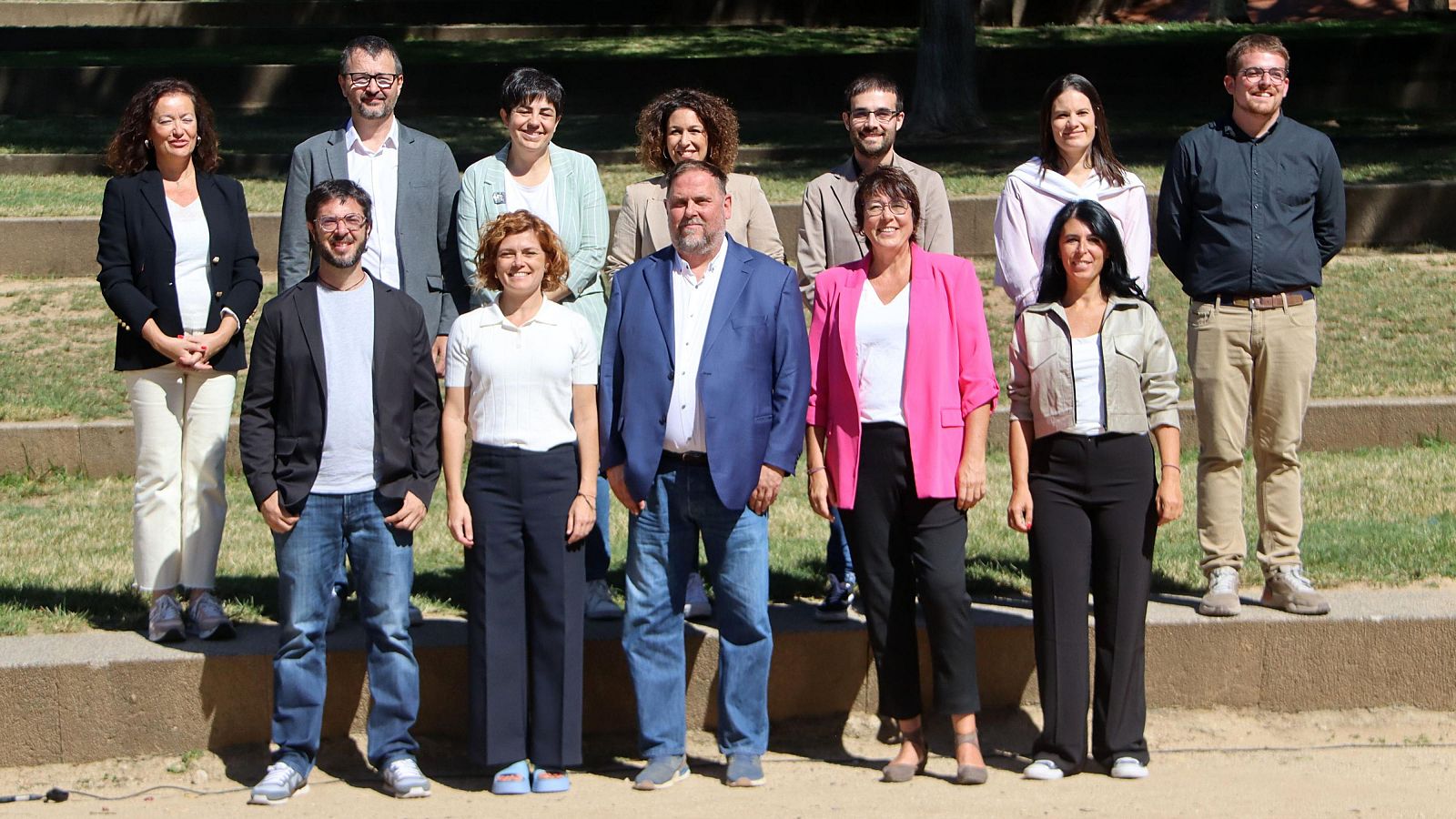 Foto de família dels integrants de la candidatura 'Militància Decidim' que formarien part de la permanent d'ERC si guanyen el congrés