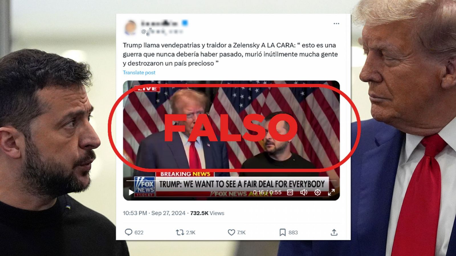 Trump no llama "traidor" a Zelenski en este vídeo