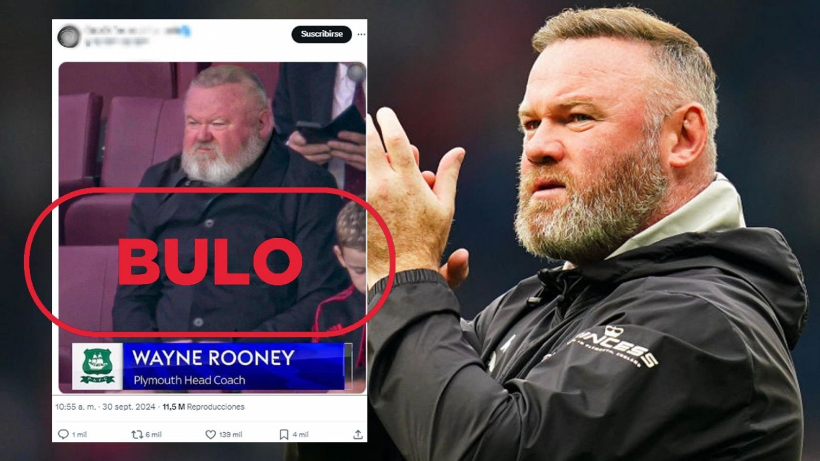 Esta foto del exfutbolista Wayne Rooney está manipulada