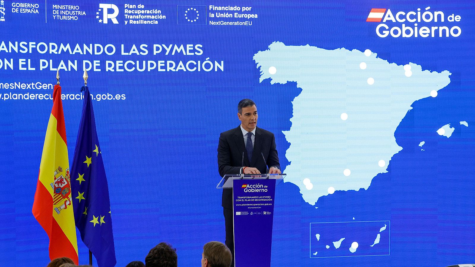 El presidente del Gobierno, Pedro Sánchez, en la jornada titulada 'Transformando las Pymes'