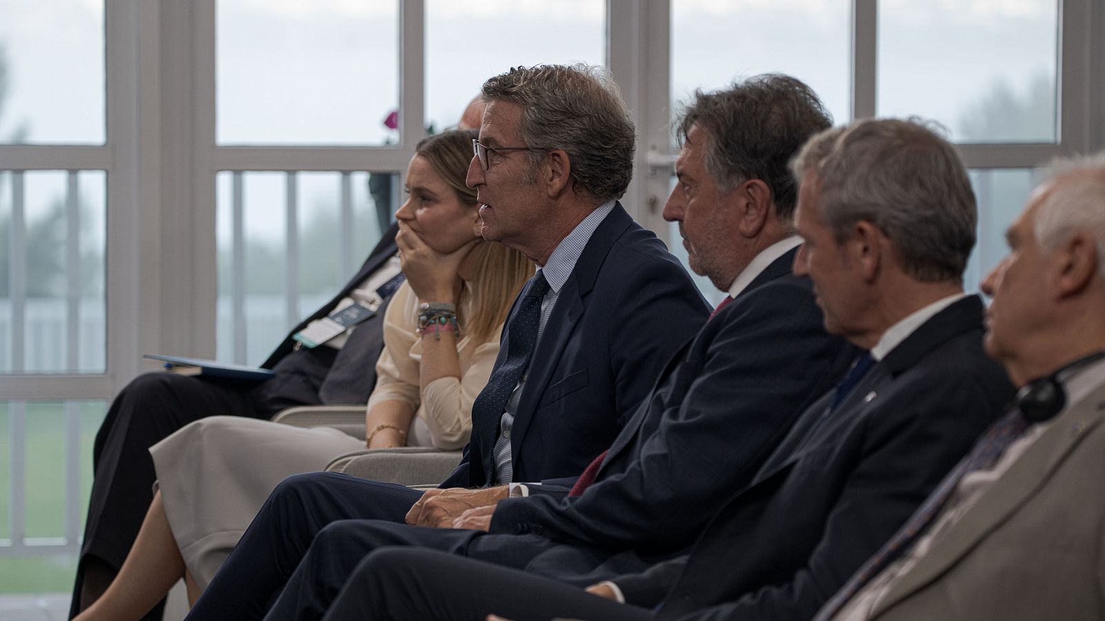 El presidente del PP, Alberto Núñez Feijóo, durante la primera jornada del Foro de La Toja-Vínculo Atlántico.