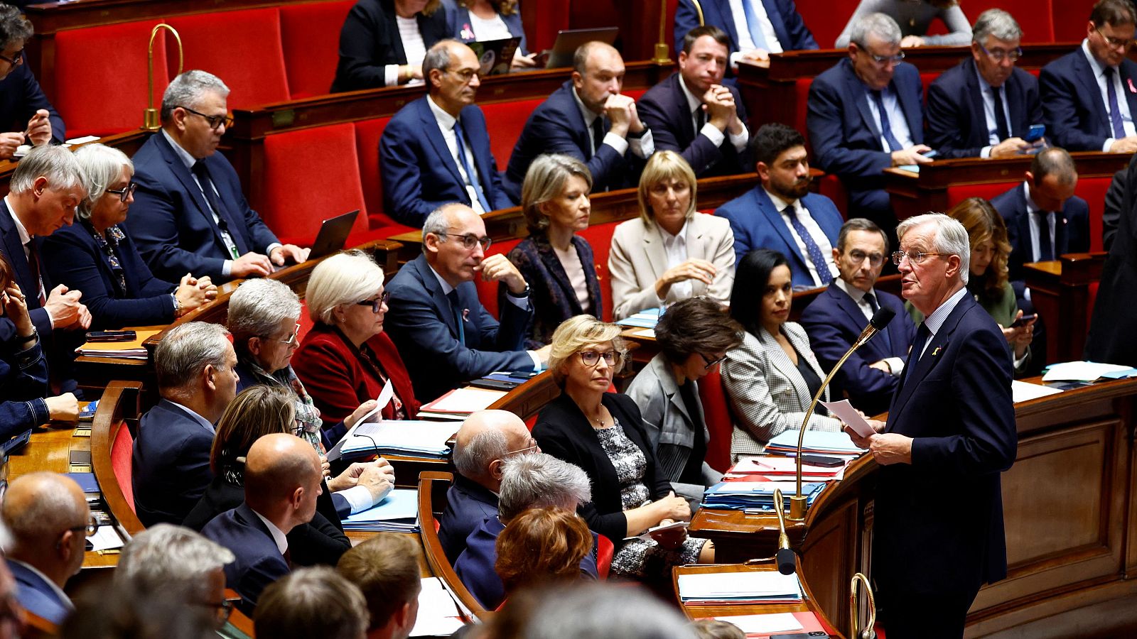 La Asamblea Nacional francesa vota una moción de censura contra el Gobierno de Barnier impulsada por la izquierda