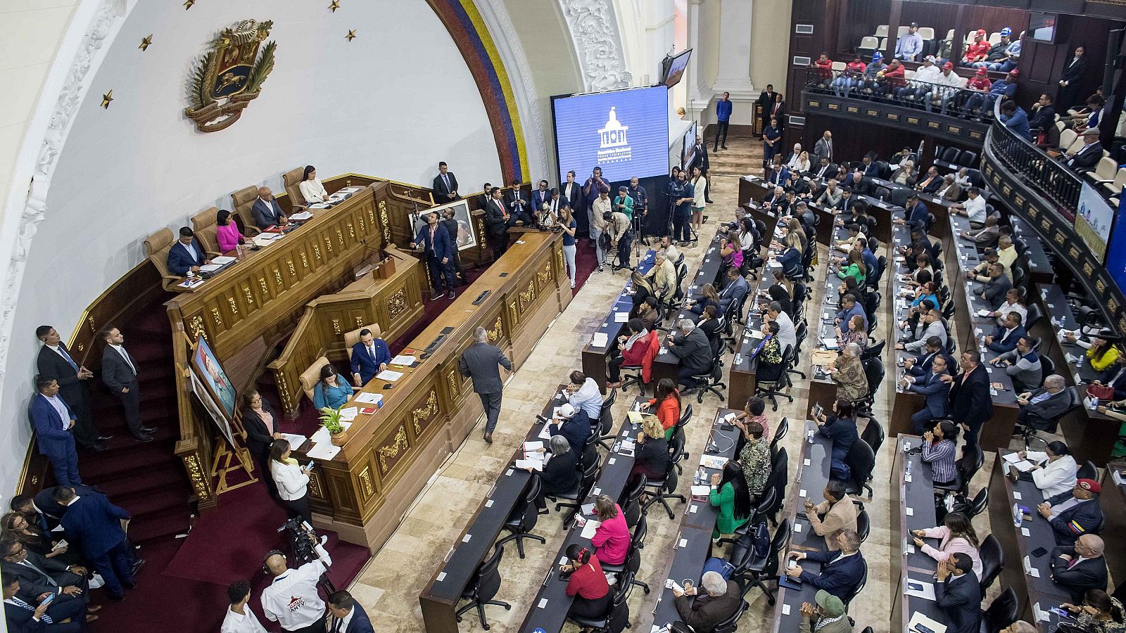 Fotografía de una sesión de la Asamblea Nacional de Venezuela en Caracas