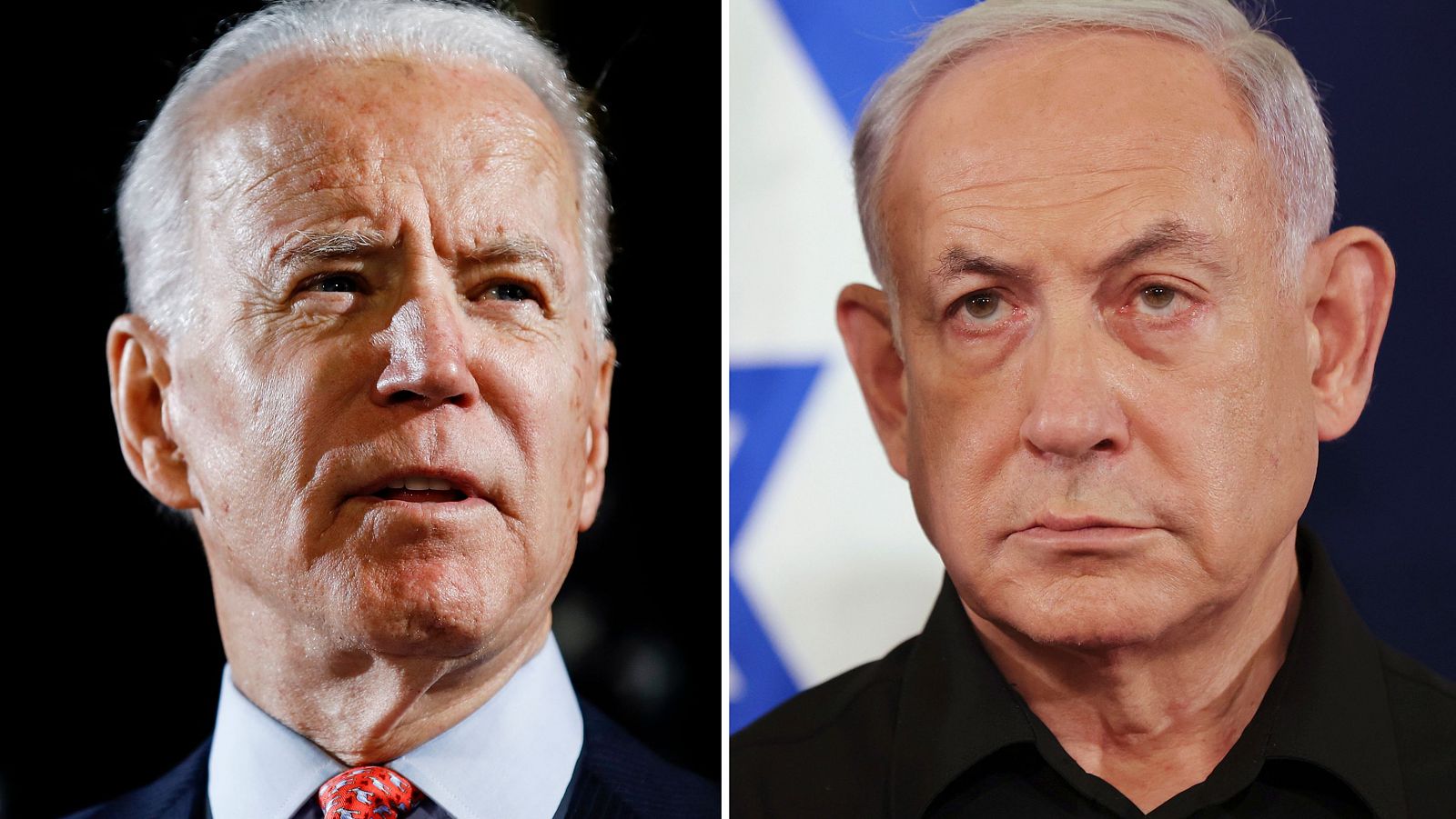 El presidente de Estados Unidos, Joe Biden, y el primer ministro de Israel, Benjamín Netanyahu