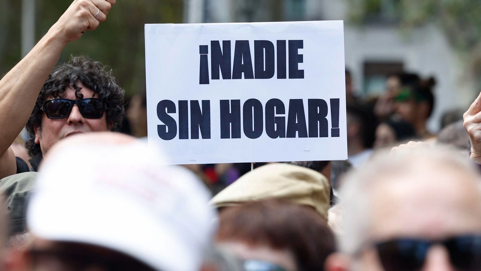 Manifestación por el derecho a la vivienda en Madrid