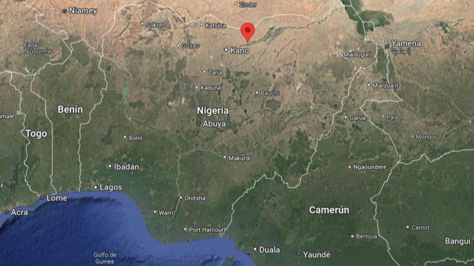 Imagen de la localización del estado de Jigawa en el mapa, al norte de Nigeria. Al menos 95 muertos por la explosión de un camión de combustible en el norte de Nigeria.