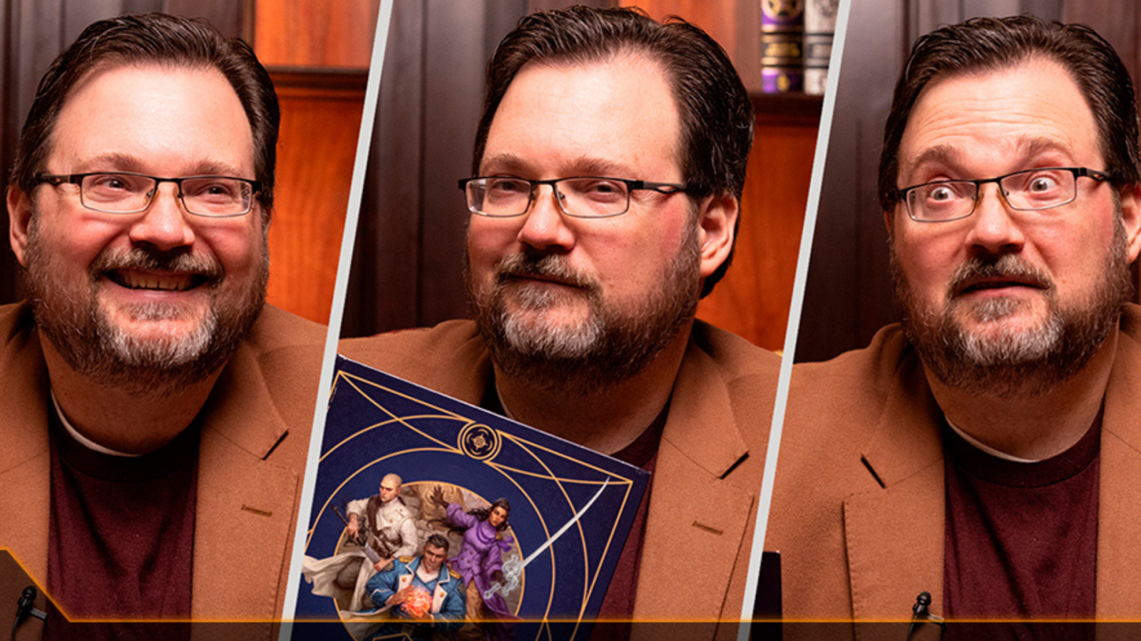 Brandon Sanderson presentando el jugeo de rol del Archivo de las Tormnetas