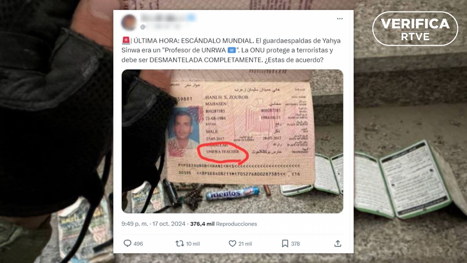 Pasaporte de un miembro de UNRWA tras la muerte de Yahya Sinwar: preguntas y respuestas