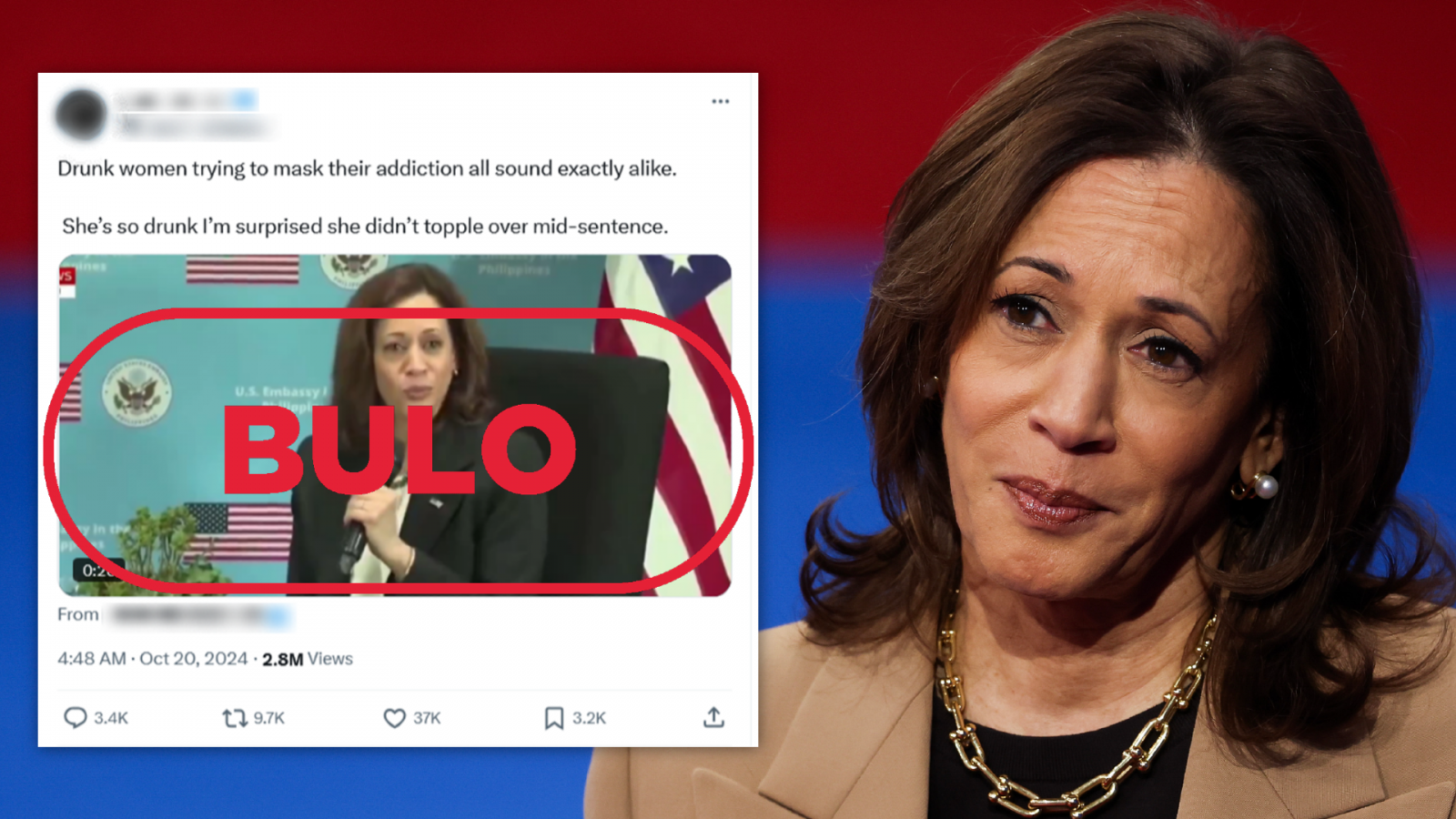 No es Kamala Harris ebria, es un vídeo ralentizado