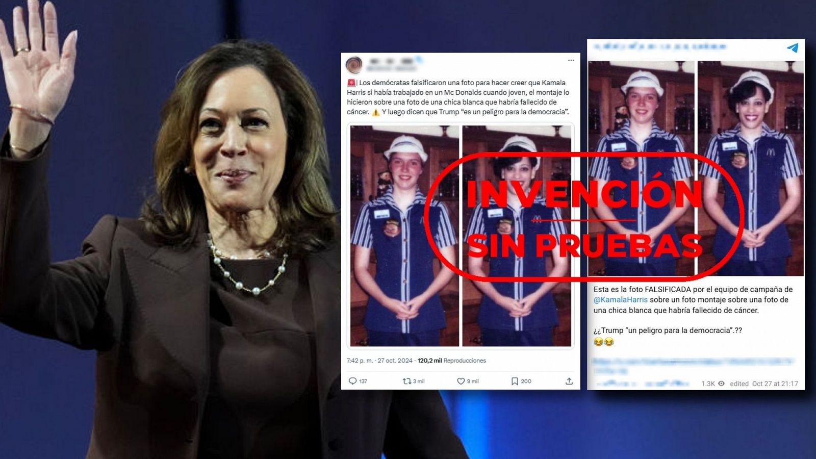 Kamala Harris: no hay pruebas de que su equipo haya difundido esta foto falsa