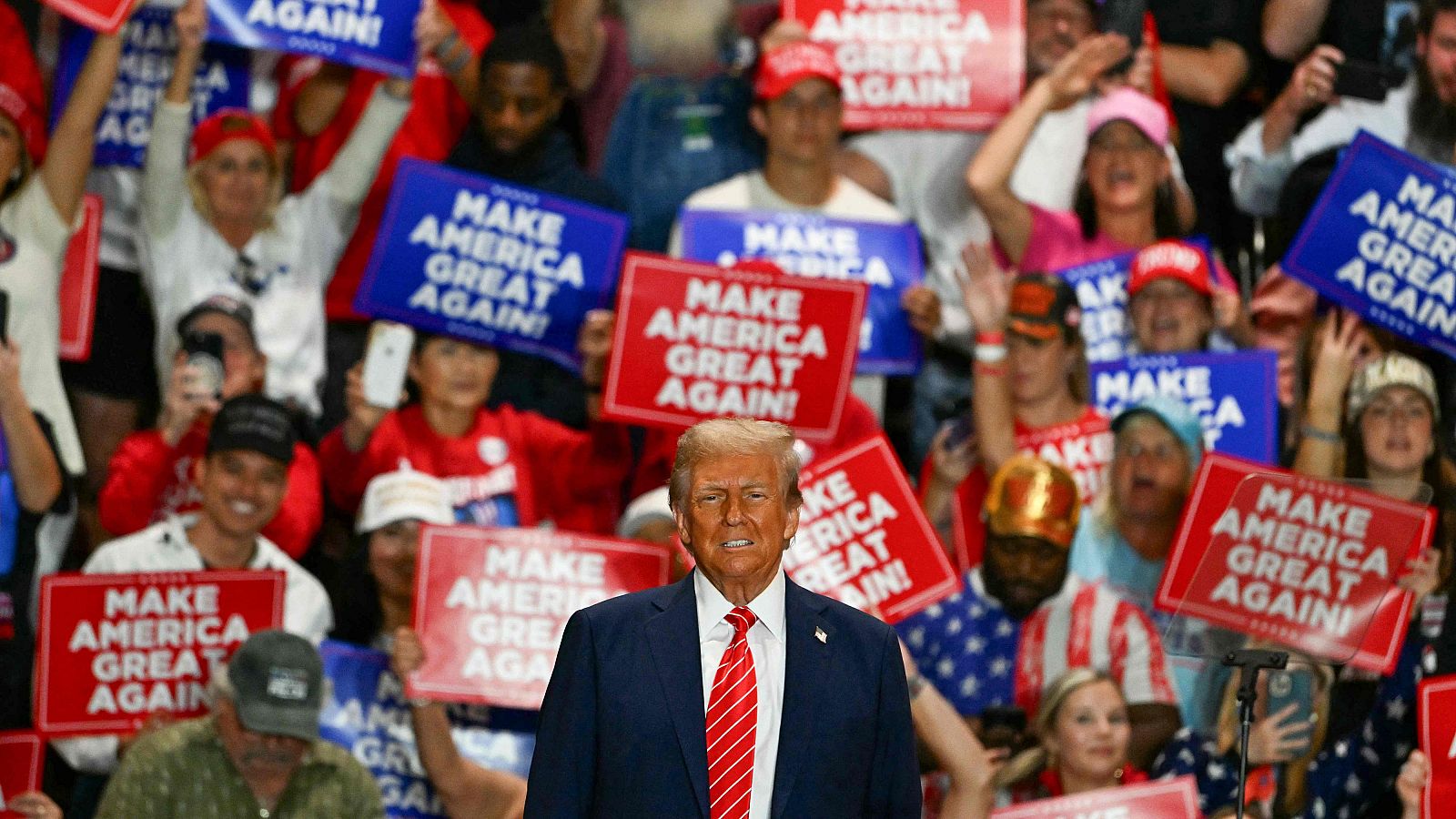 El candidato republicano a la Casa Blanca, Donald Trump, durante un acto de campaña en Carolina del Norte