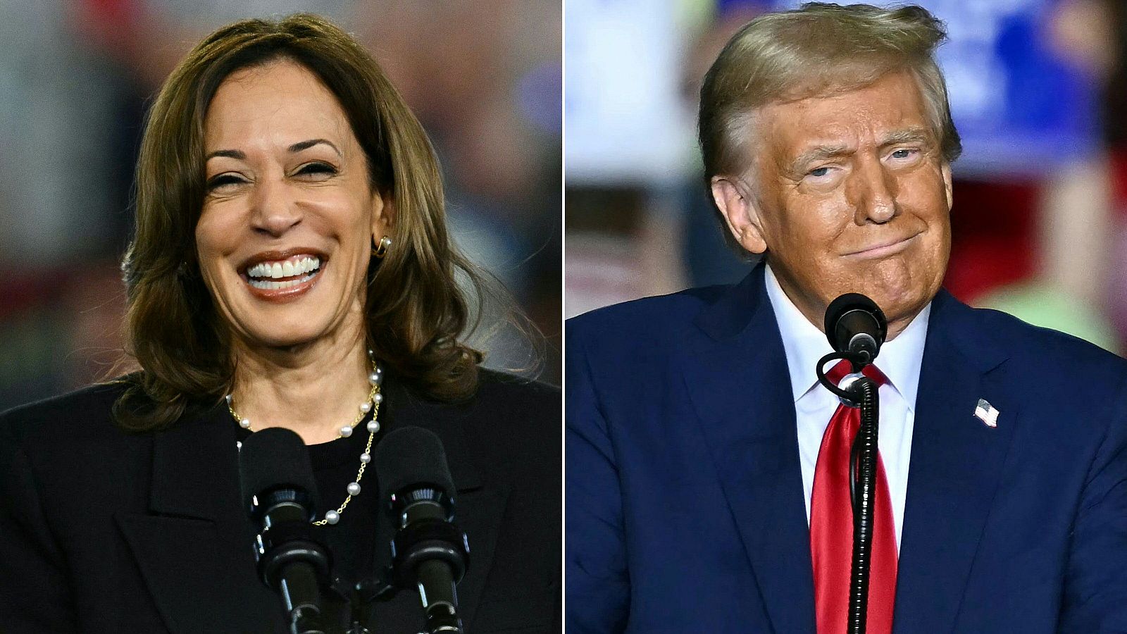 La candidata demócrata a la Casa Blanca, Kamala Harris, y el republicano, Donald Trump