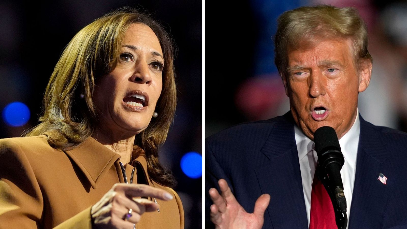 Kamala Harris y Donald Trump, candidatos a las elecciones de EE.UU.