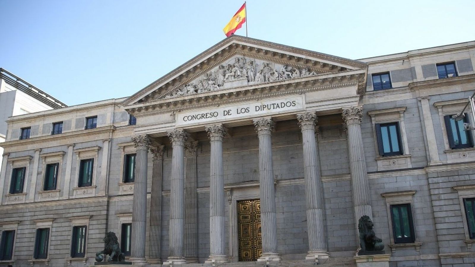 Imagen exterior del Congreso de los Diputados.