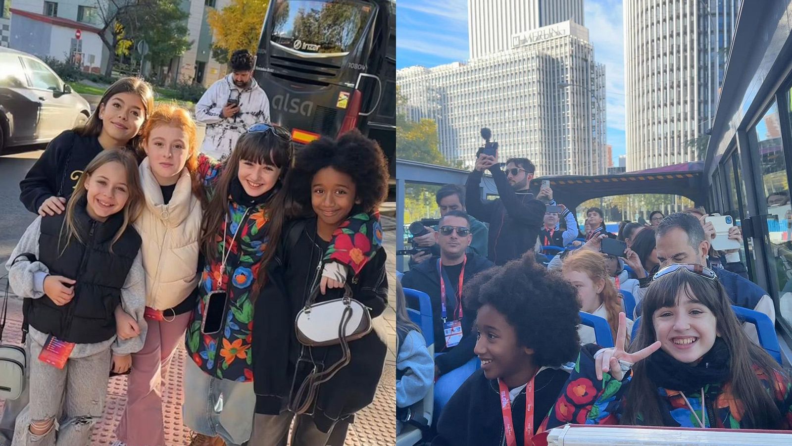 Chloe y sus compañeras de Eurovisión Junior disfrutan de un recorrido por Madrid.