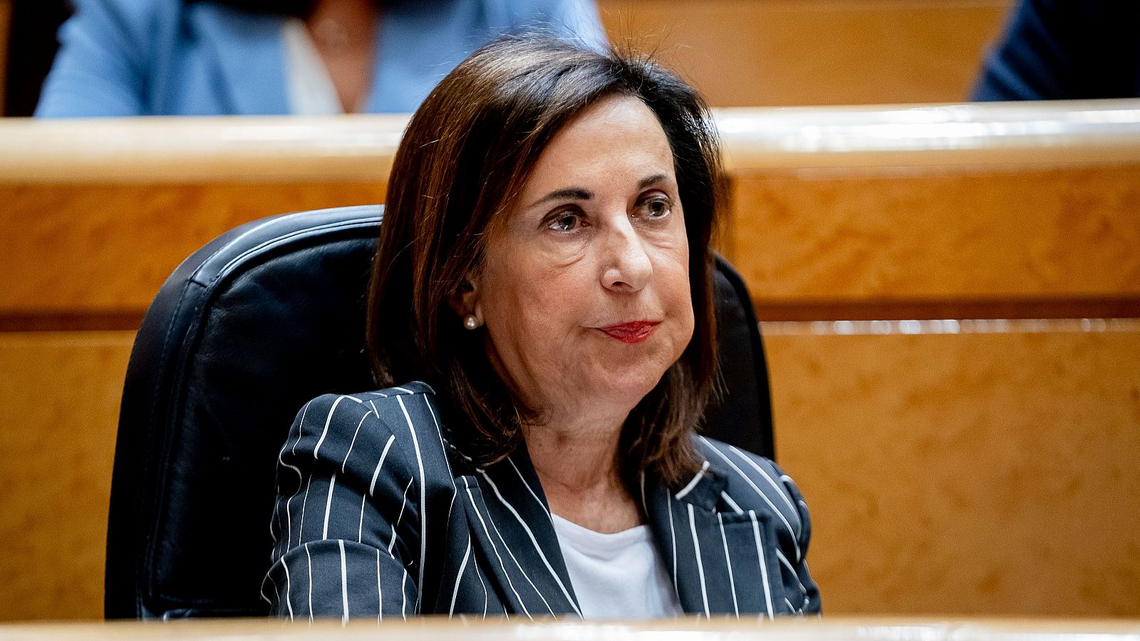 La ministra de defensa, Margarita Robles, durante el pleno del senado, a 13 de noviembre de 2024