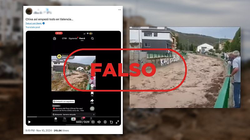 No es una crecida del río en Chiva por la DANA en Valencia