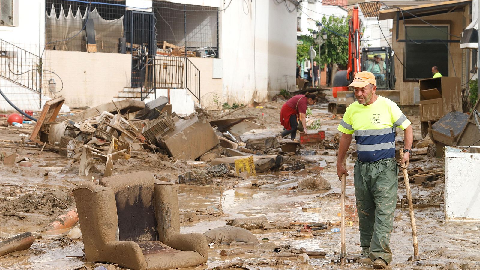 Efectos de la DANA tras su paso por el municipio de Benagarmosa, de la Axarquía (Málaga)