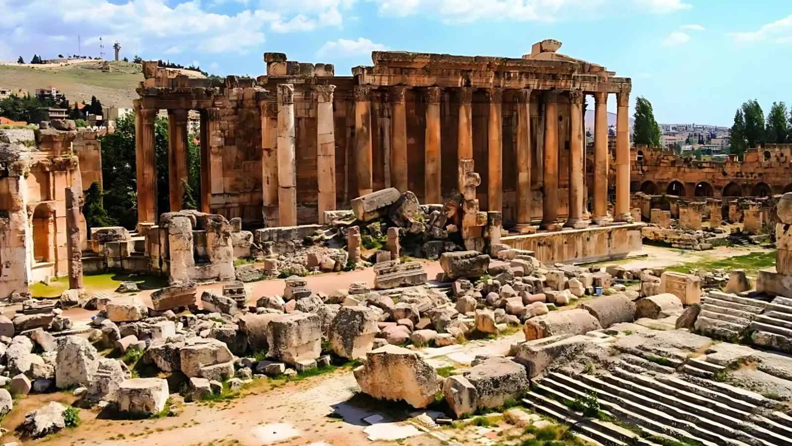 El santuario Baalbek, nombrado Patrimonio de la Humanidad, ubicado en el Líbano.