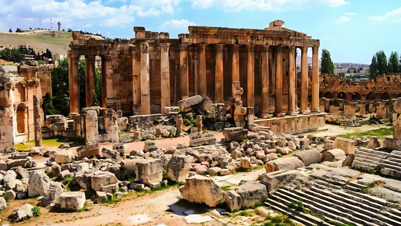 Ruinas del santuario de Baalbek, Patrimonio de la Humanidad, en el Líbano.