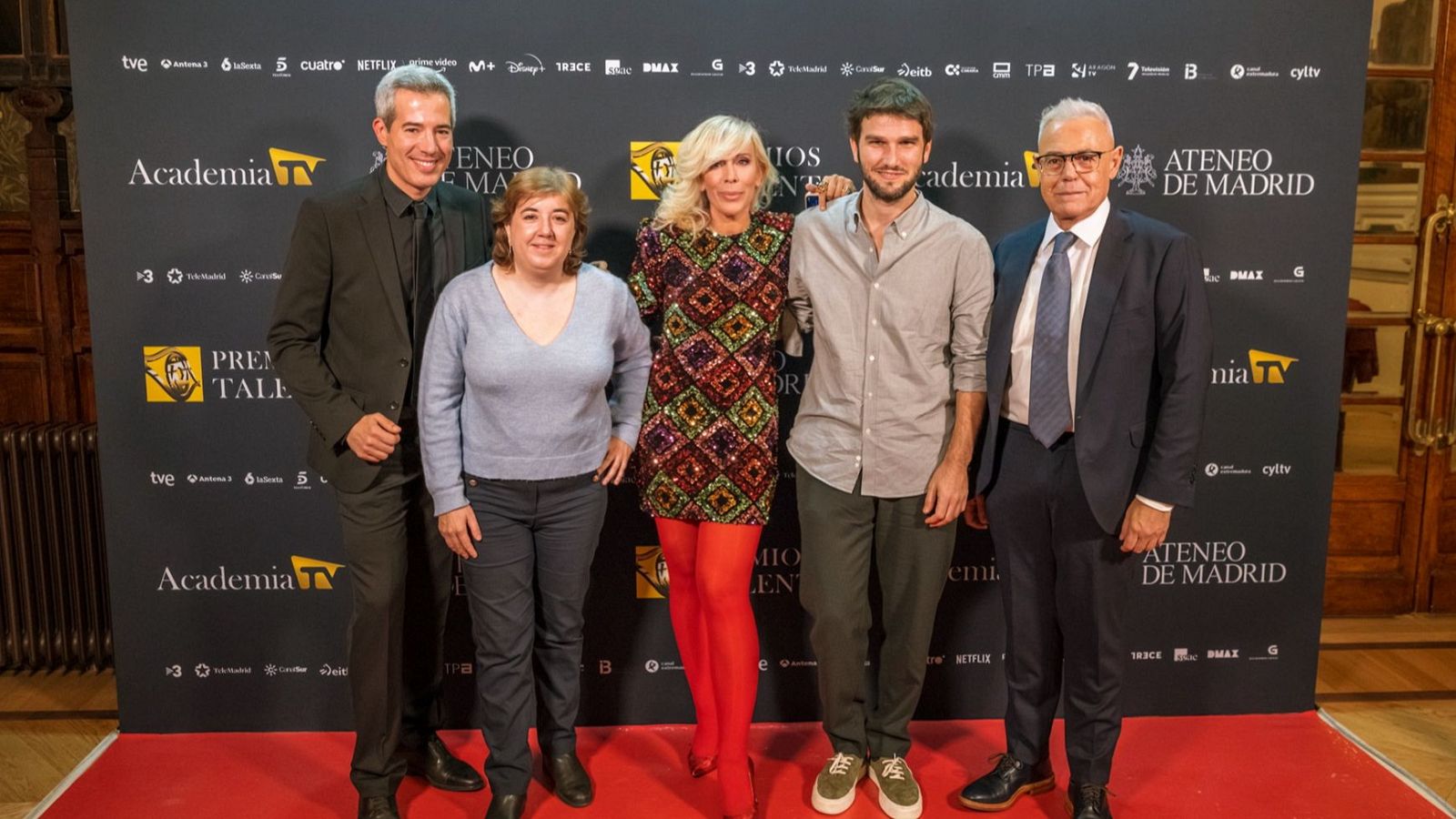 Oriol Nolis, Concepción Cascajosa, María Eizaguirre, Lucas Vidal y Jordi González, anoche en los Premios Talento