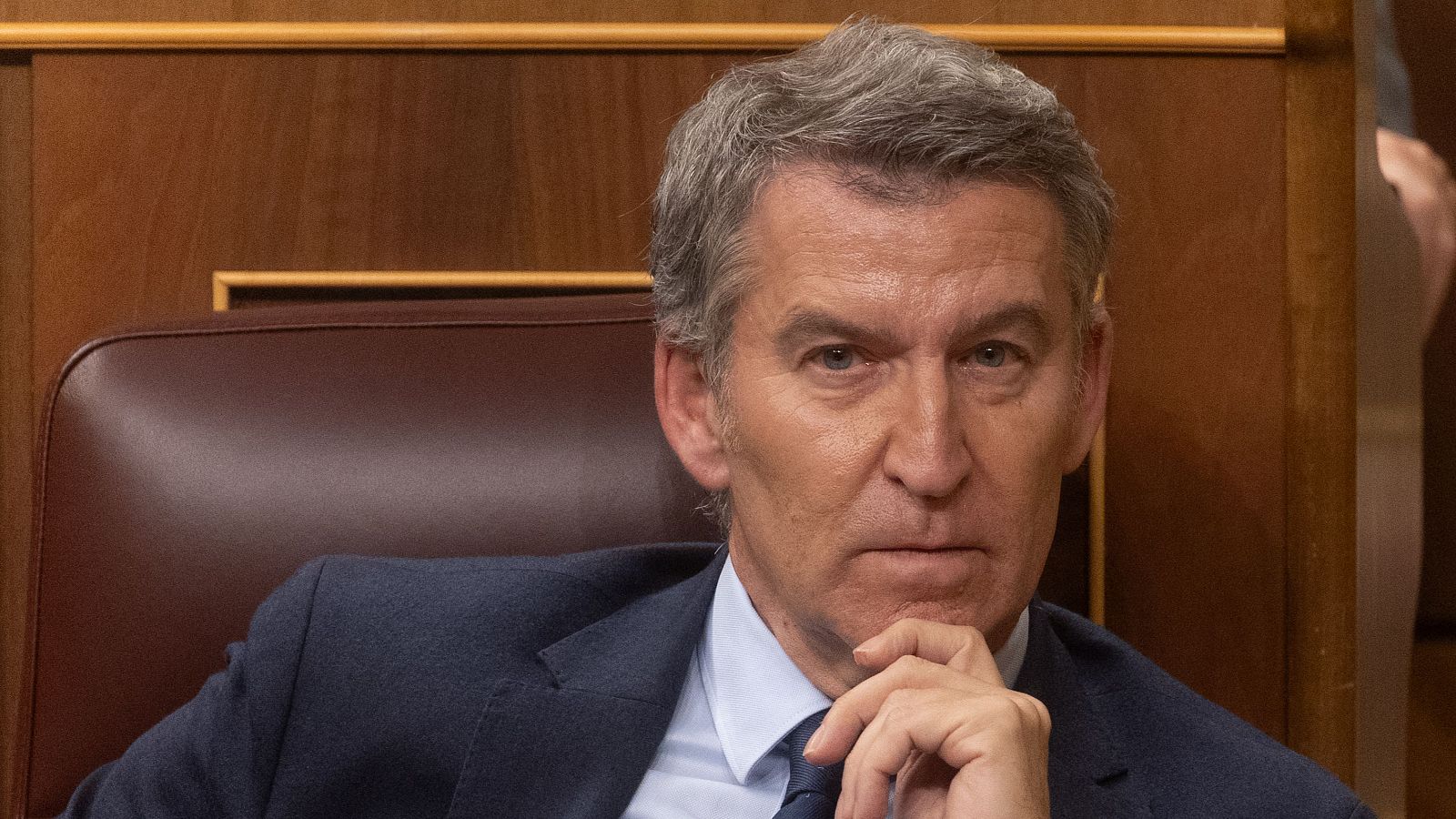 El presidente del PP, Alberto Núñez Feijóo, durante una sesión plenaria en el Congreso de los Diputados