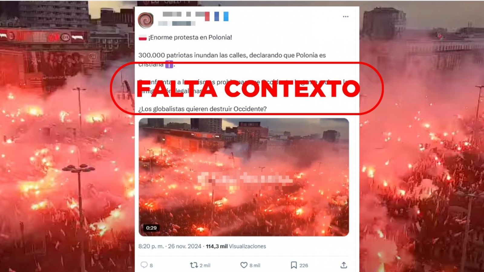 No es una protesta actual en Polonia, el vídeo circula en Internet de 2017